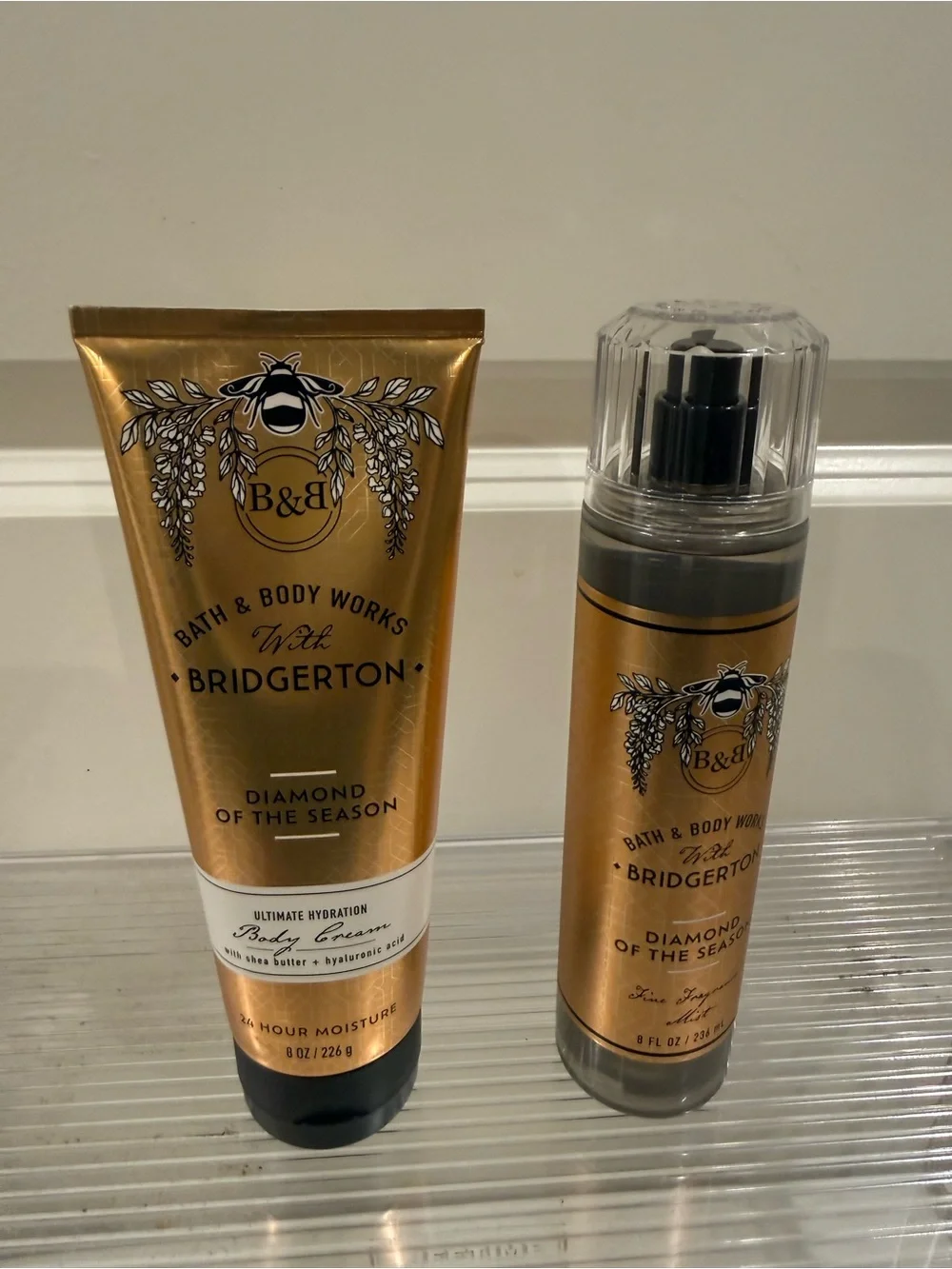 Bath  & Body Works Bridgerton Diamond of the Season Gold Body Cream & Mist Duo